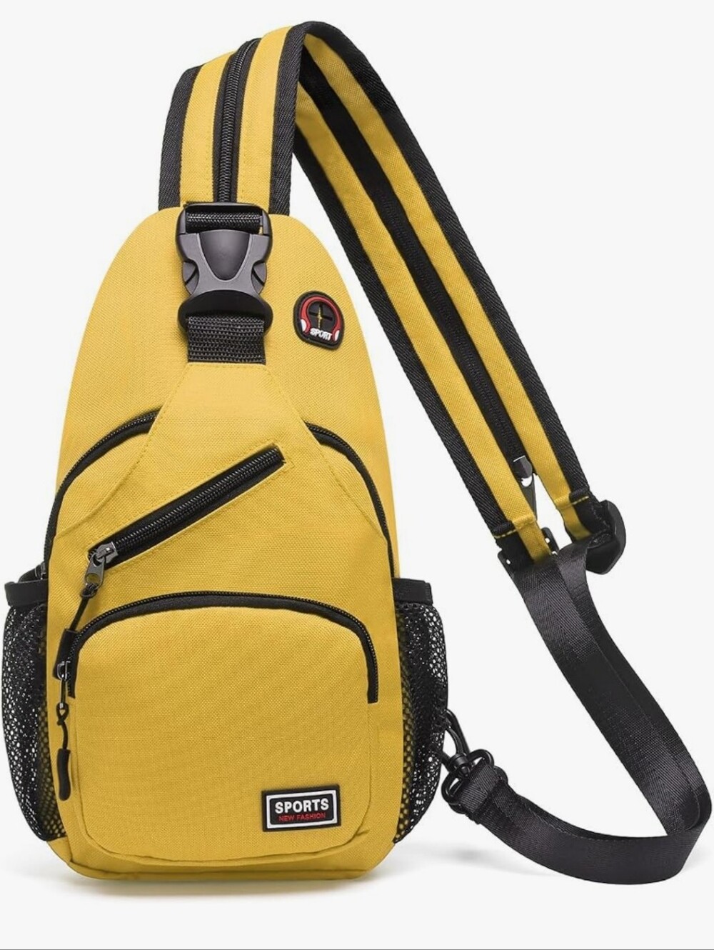 Convertible Sling Bag Crossbody Backpack with Headphone Jack Shoulder Bag Yellow